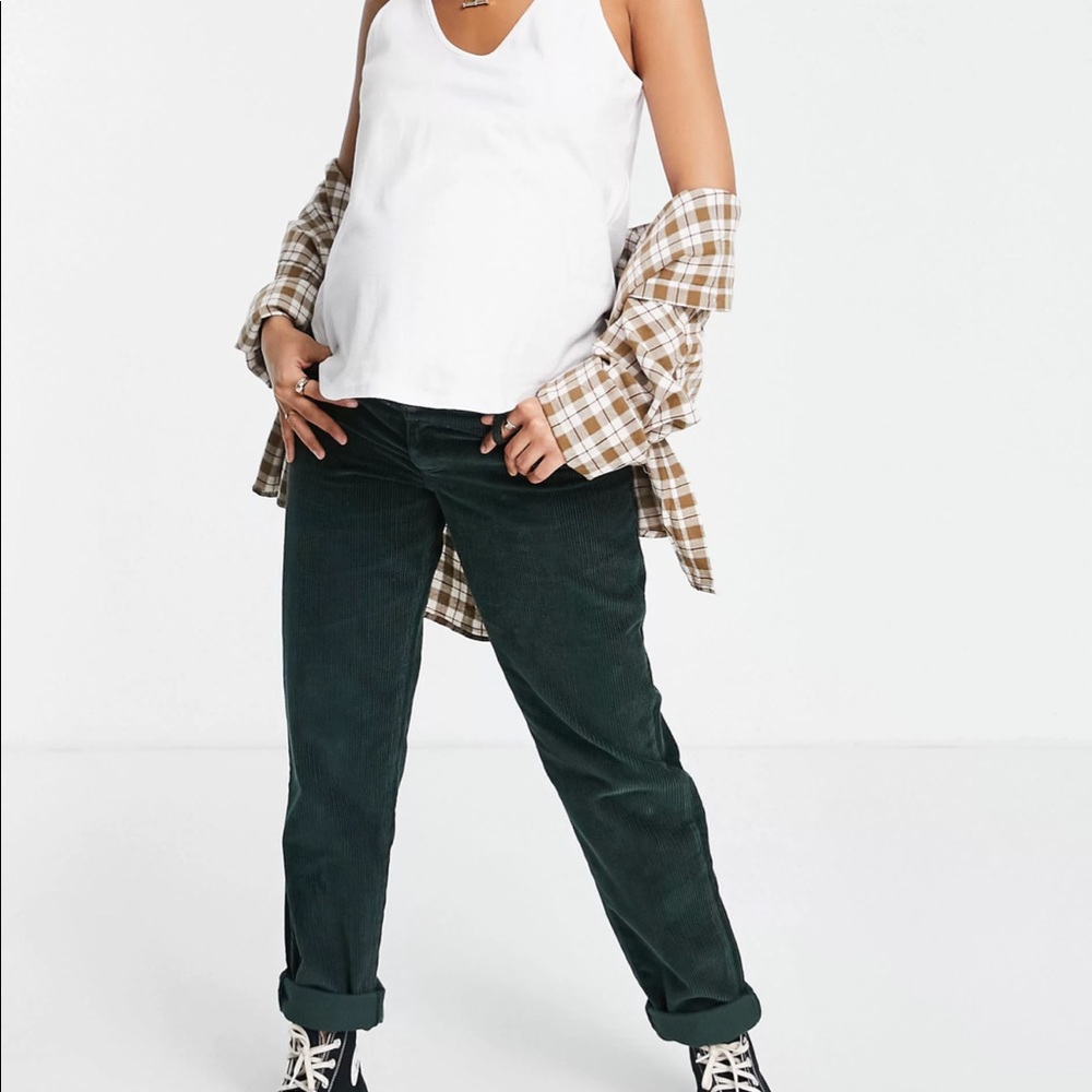 Maternity straight leg corduroy (under the belly) pants
